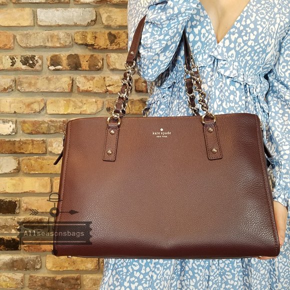 Kate Spade Cobble Hill Andee Tote Chocolate Cherry